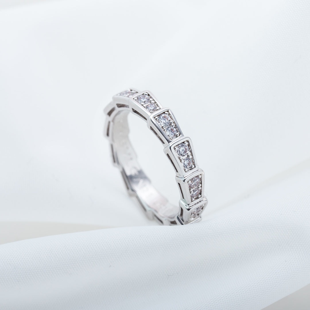 [AuraEcho Jewelry]SERPENTI RING SILVER DIAMOND PAVED 3MM