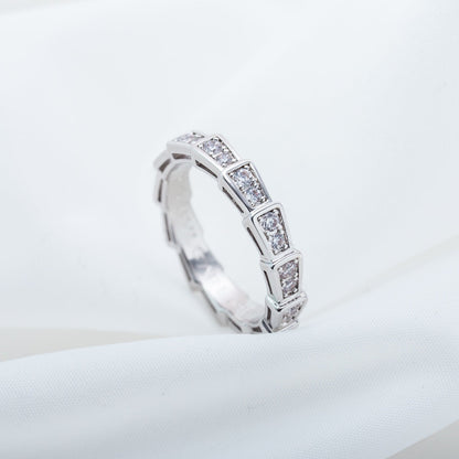[AuraEcho Jewelry]SERPENTI RING SILVER DIAMOND PAVED 3MM