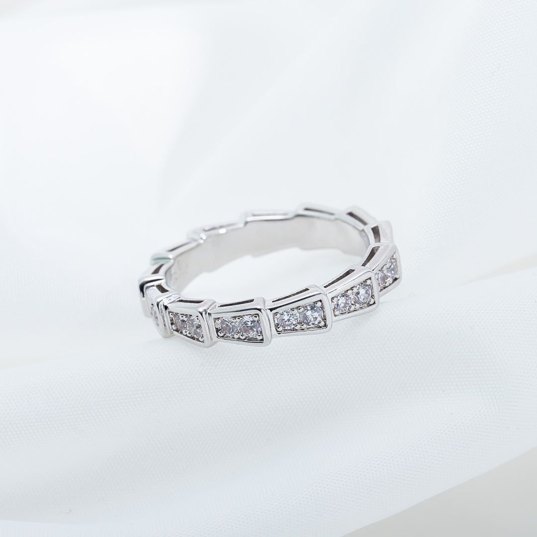 [AuraEcho Jewelry]SERPENTI RING SILVER DIAMOND PAVED 3MM