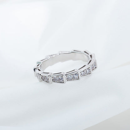 [AuraEcho Jewelry]SERPENTI RING SILVER DIAMOND PAVED 3MM