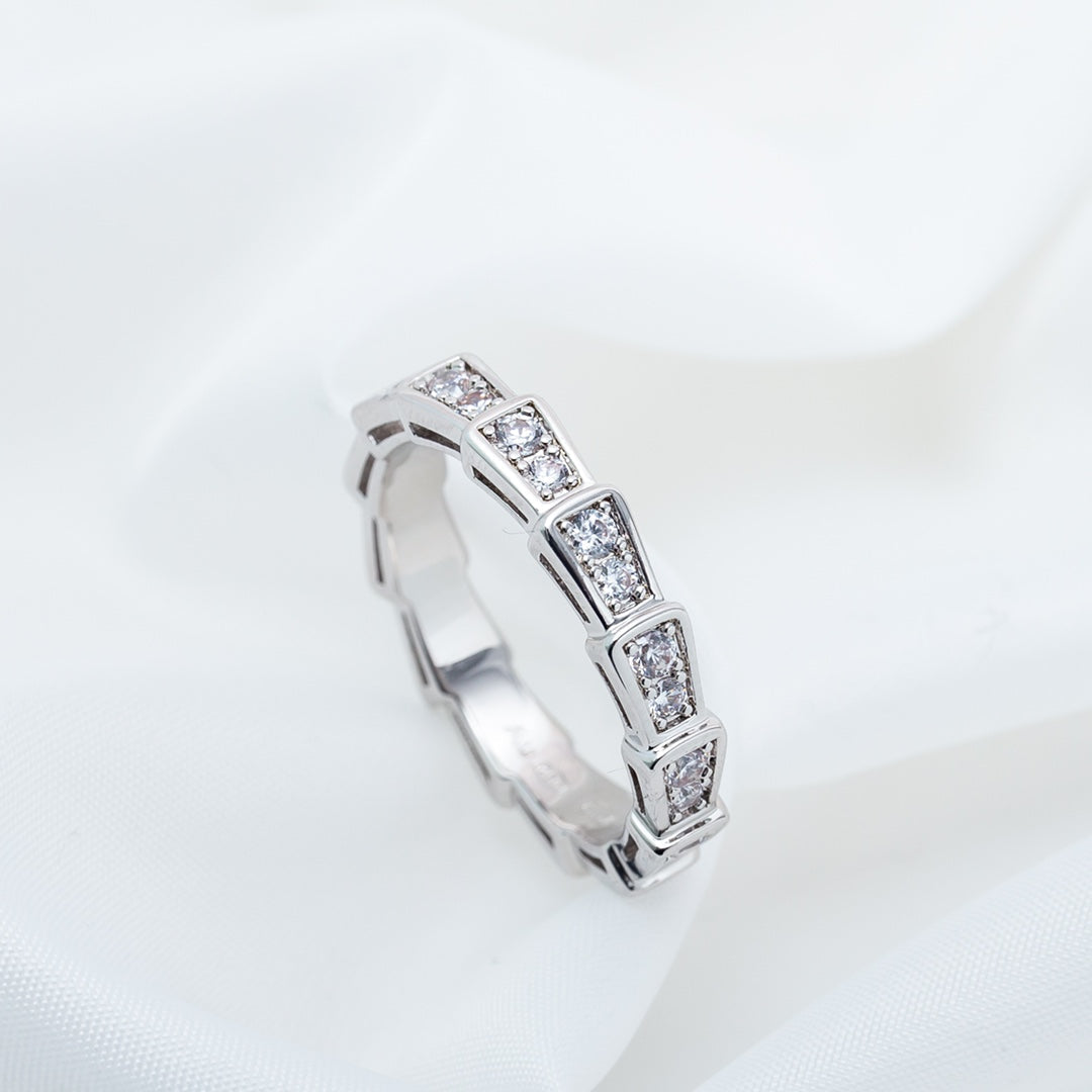 [AuraEcho Jewelry]SERPENTI RING SILVER DIAMOND PAVED 3MM