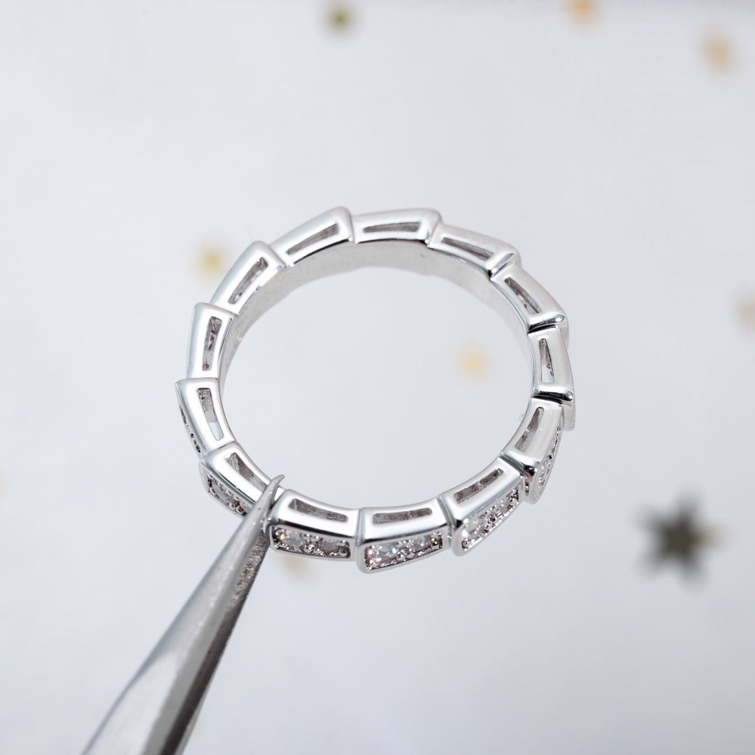 [AuraEcho Jewelry]SERPENTI RING SILVER DIAMOND PAVED 3MM