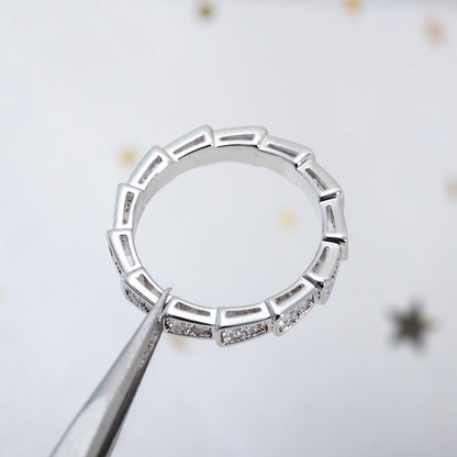 [AuraEcho Jewelry]SERPENTI RING SILVER DIAMOND PAVED 3MM