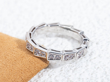 [AuraEcho Jewelry]SERPENTI RING SILVER DIAMOND PAVED 3MM