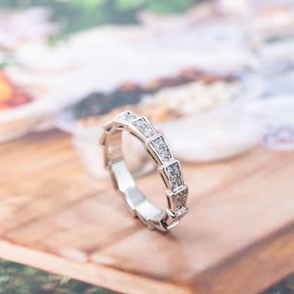 [AuraEcho Jewelry]SERPENTI RING SILVER DIAMOND PAVED 3MM