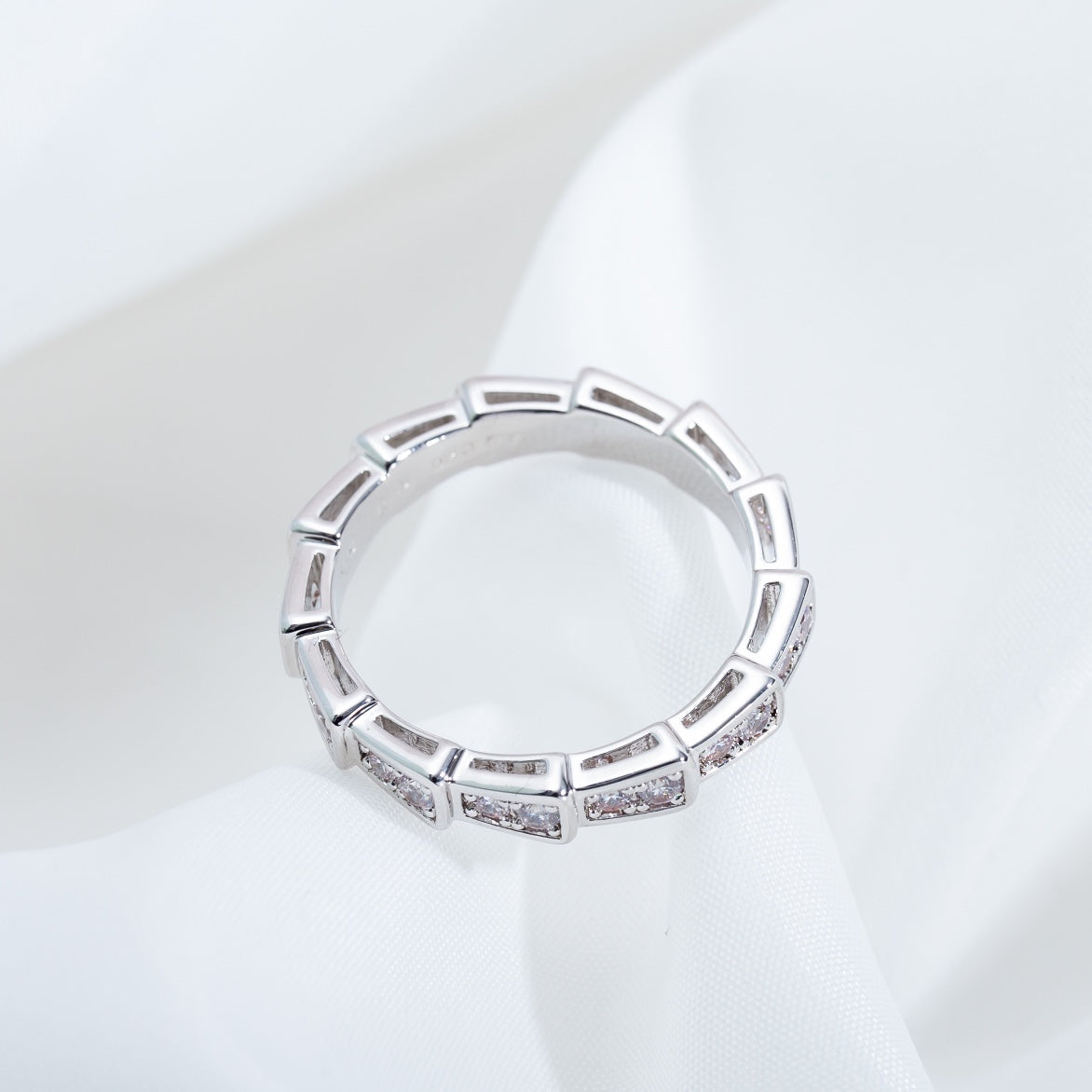 [AuraEcho Jewelry]SERPENTI RING SILVER DIAMOND PAVED 3MM