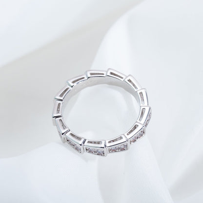 [AuraEcho Jewelry]SERPENTI RING SILVER DIAMOND PAVED 3MM