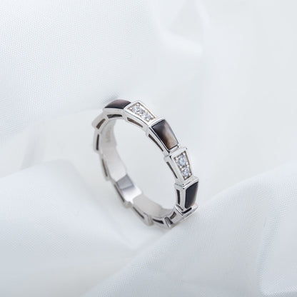 [AuraEcho]SERPENTI RING SILVER  DIAMOND BLACK MOP 3MM