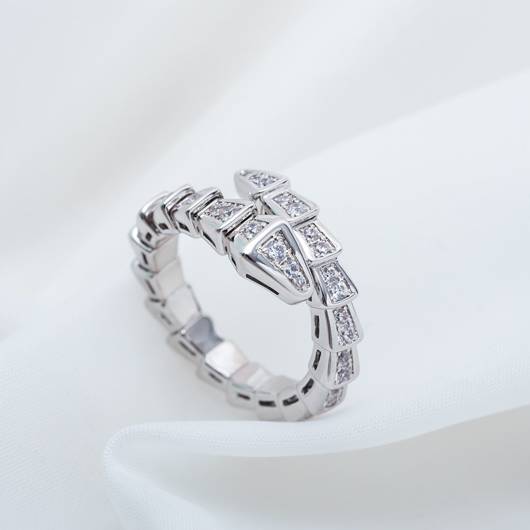 [AuraEcho Jewelry]SERPENTI RING SILVER DIAMOND PAVED 4MM