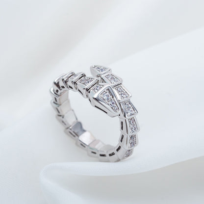 [AuraEcho Jewelry]SERPENTI RING SILVER DIAMOND PAVED 4MM
