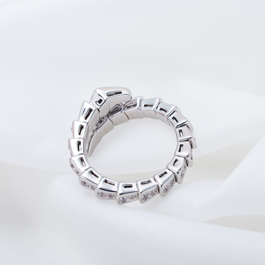[AuraEcho Jewelry]SERPENTI RING SILVER DIAMOND PAVED 4MM