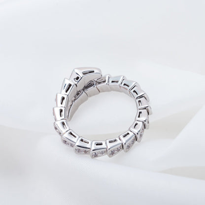 [AuraEcho Jewelry]SERPENTI RING SILVER DIAMOND PAVED 4MM