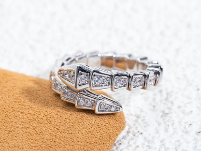 [AuraEcho Jewelry]SERPENTI RING SILVER DIAMOND PAVED 4MM