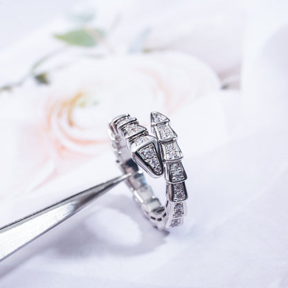 [AuraEcho Jewelry]SERPENTI RING SILVER DIAMOND PAVED 4MM
