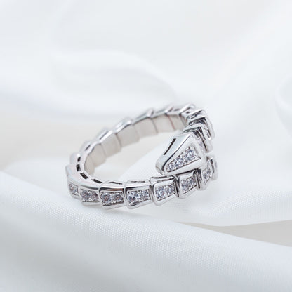 [AuraEcho Jewelry]SERPENTI RING SILVER DIAMOND PAVED 4MM