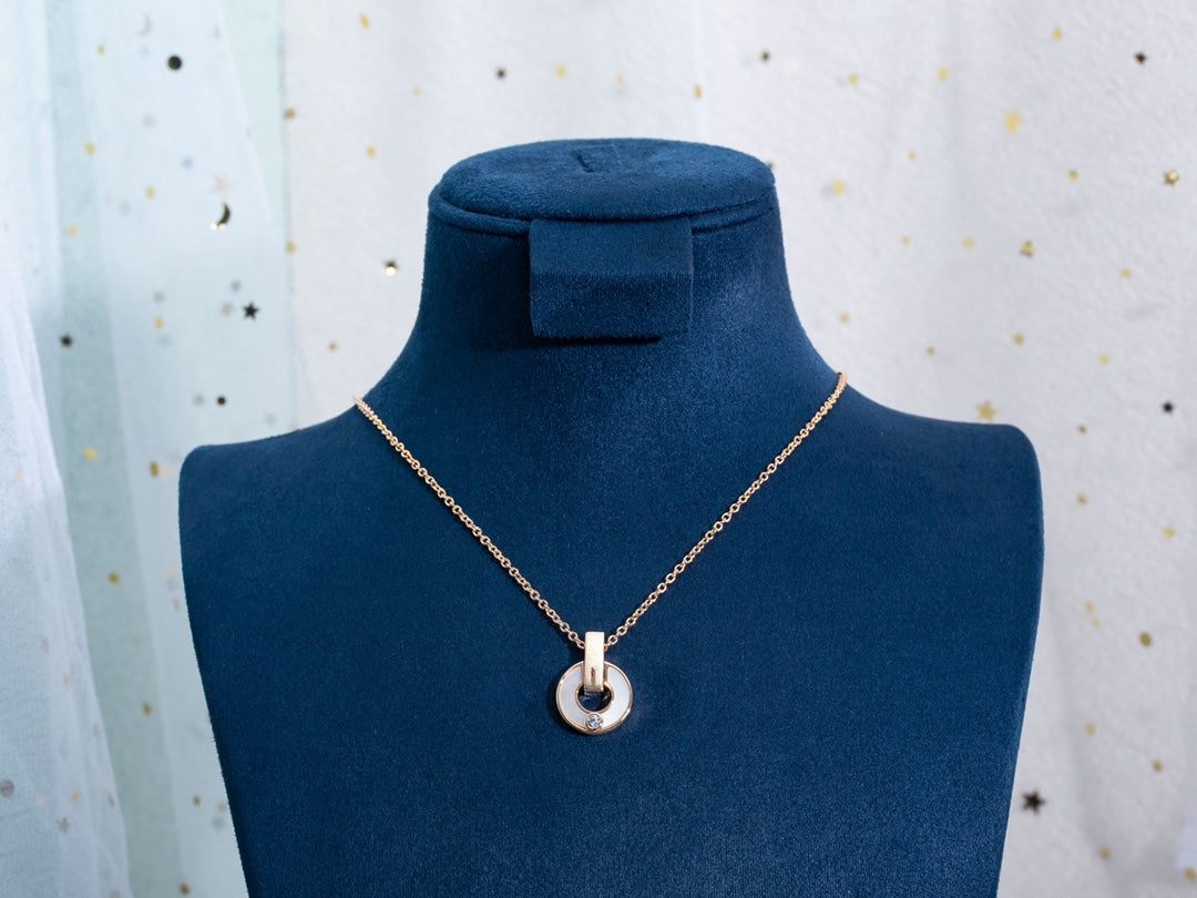 [AuraEcho Jewelry]GARI NECKLACE PINK GOLD MOP