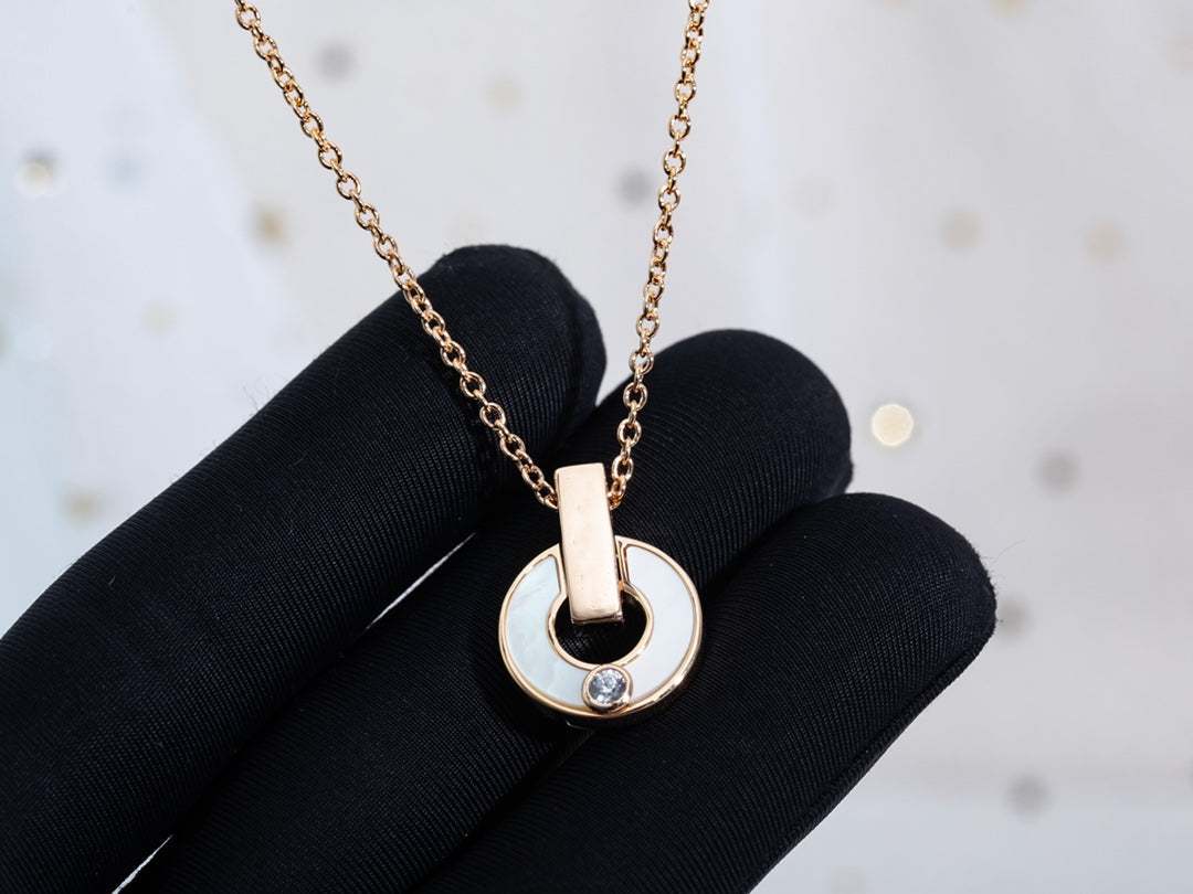 [AuraEcho Jewelry]GARI NECKLACE PINK GOLD MOP