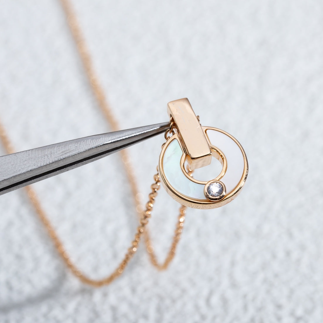 [AuraEcho Jewelry]GARI NECKLACE PINK GOLD MOP