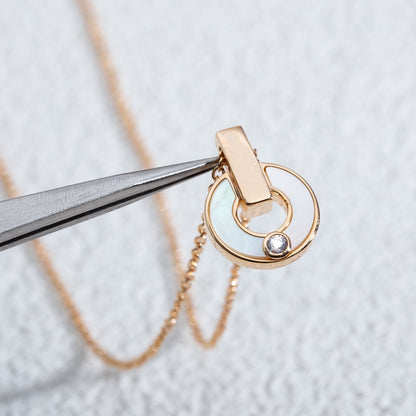 [AuraEcho Jewelry]GARI NECKLACE PINK GOLD MOP