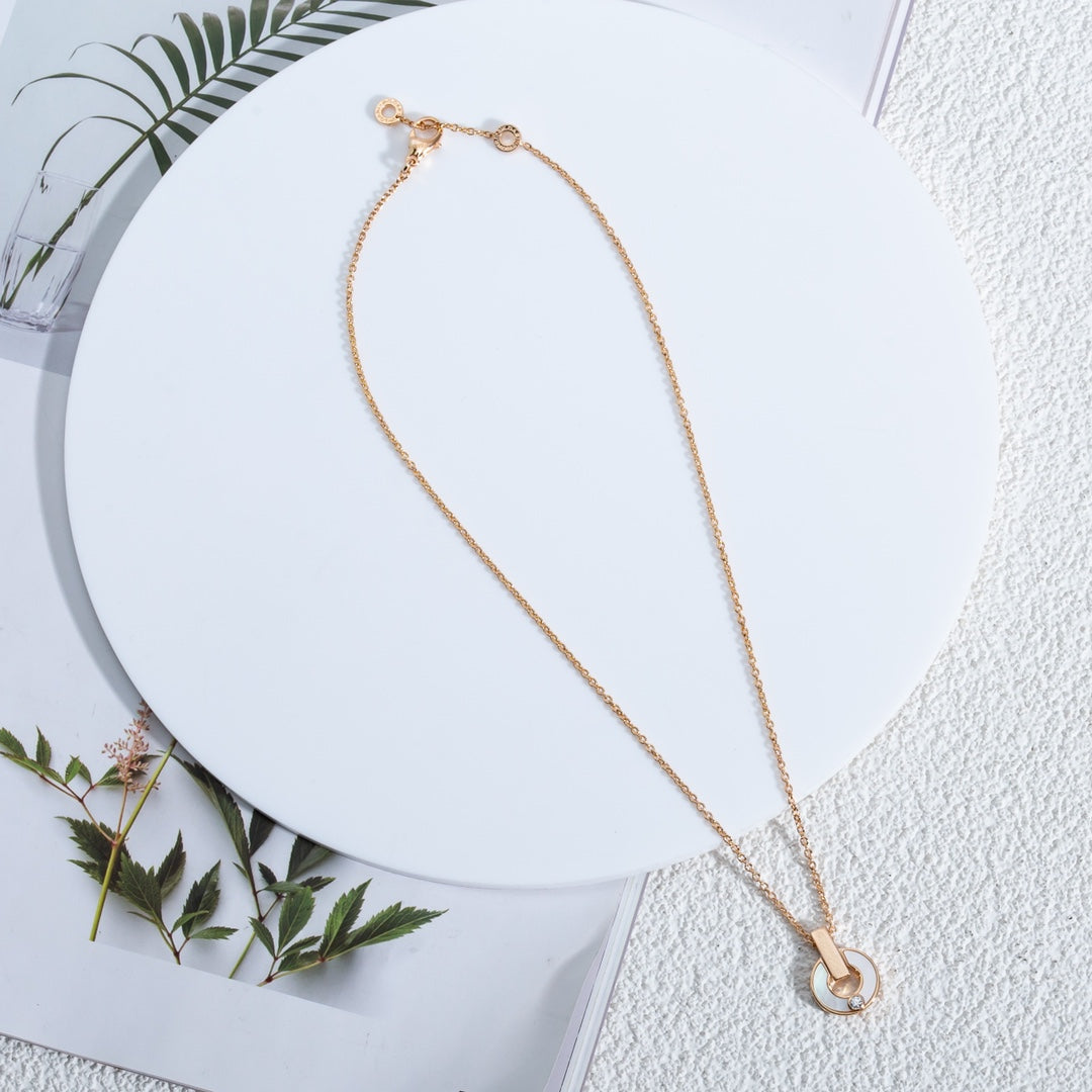 [AuraEcho Jewelry]GARI NECKLACE PINK GOLD MOP