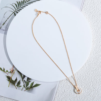 [AuraEcho Jewelry]GARI NECKLACE PINK GOLD MOP