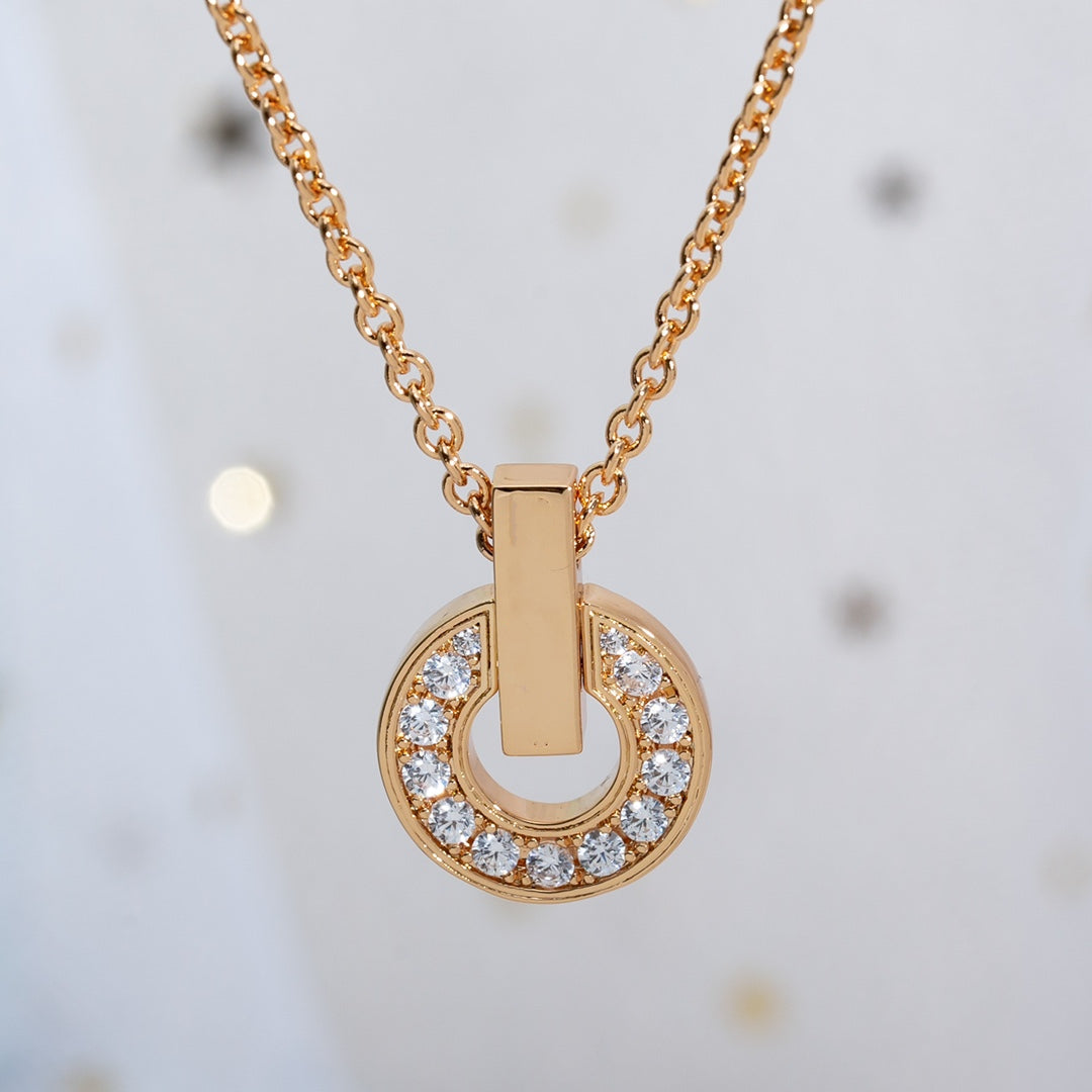 [AuraEcho Jewelry]GARI NECKLACE PINK GOLD DIAMOND