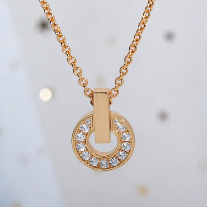 [AuraEcho Jewelry]GARI NECKLACE PINK GOLD DIAMOND