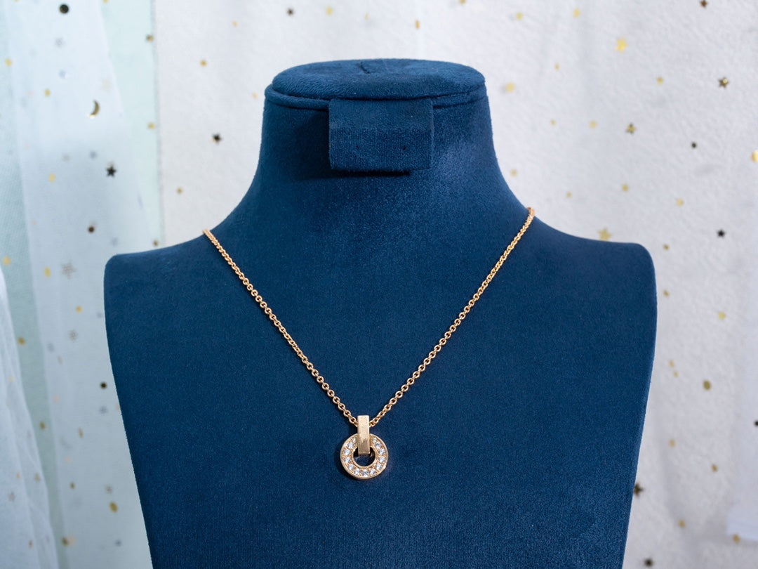 [AuraEcho Jewelry]GARI NECKLACE PINK GOLD DIAMOND