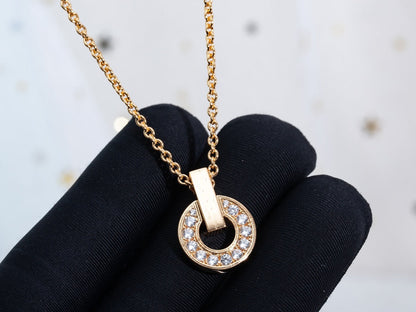 [AuraEcho Jewelry]GARI NECKLACE PINK GOLD DIAMOND