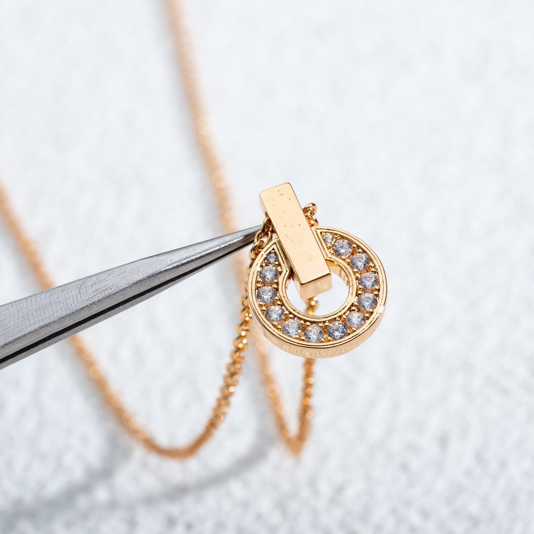 [AuraEcho Jewelry]GARI NECKLACE PINK GOLD DIAMOND