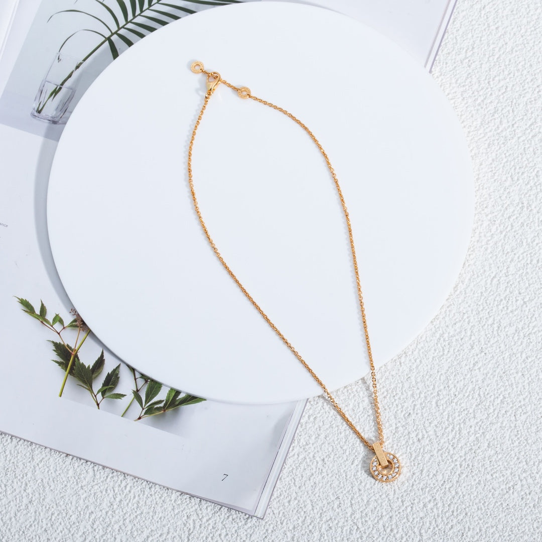 [AuraEcho Jewelry]GARI NECKLACE PINK GOLD DIAMOND