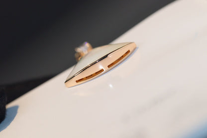 [AuraEcho Jewelry]DREAM NECKLACE WHITE MOP PINK GOLD 1 DIAMOND