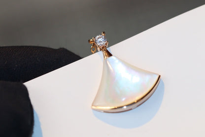 [AuraEcho Jewelry]DREAM NECKLACE WHITE MOP PINK GOLD 1 DIAMOND