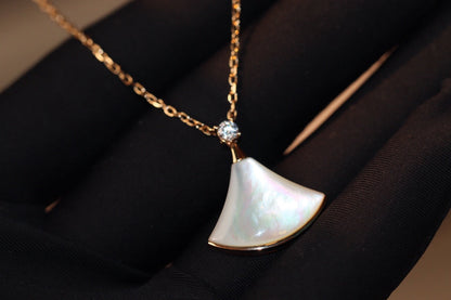 [AuraEcho Jewelry]DREAM NECKLACE WHITE MOP PINK GOLD 1 DIAMOND