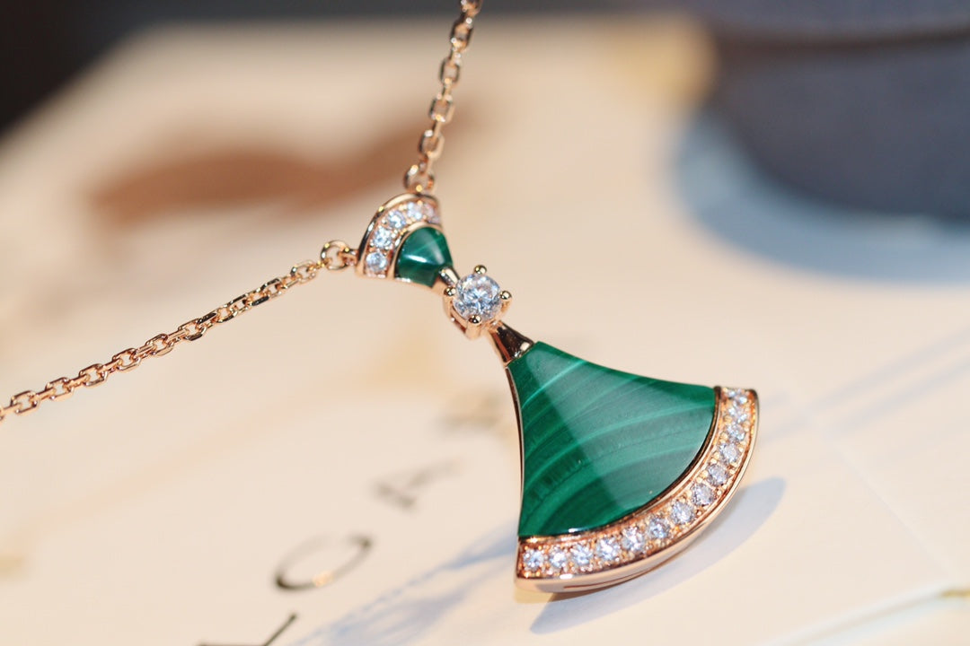[AuraEcho Jewelry]DREAM NECKLACE MALACHITE DIAMOND