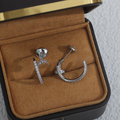 [AuraEcho]JUSTE EARRINGS 12.75MM SILVER DIAMOND