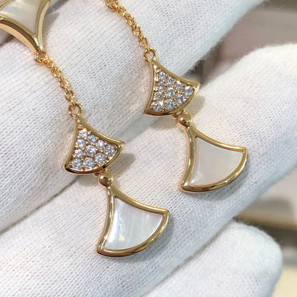 [AuraEcho]DREAM EARRINGS 3 MOTIFS DIAMOND MOP PINK GOLD