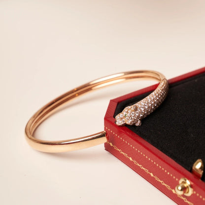 [AuraEcho Jewelry]PANTHERE ROSE GOLD DIAMOND OPEN BRACELET