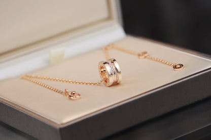 [AuraEcho Jewelry]ZERO 1 PINK GOLD DIAMOND NECKLACE