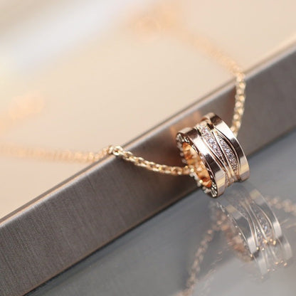 [AuraEcho Jewelry]ZERO 1 PINK GOLD DIAMOND NECKLACE