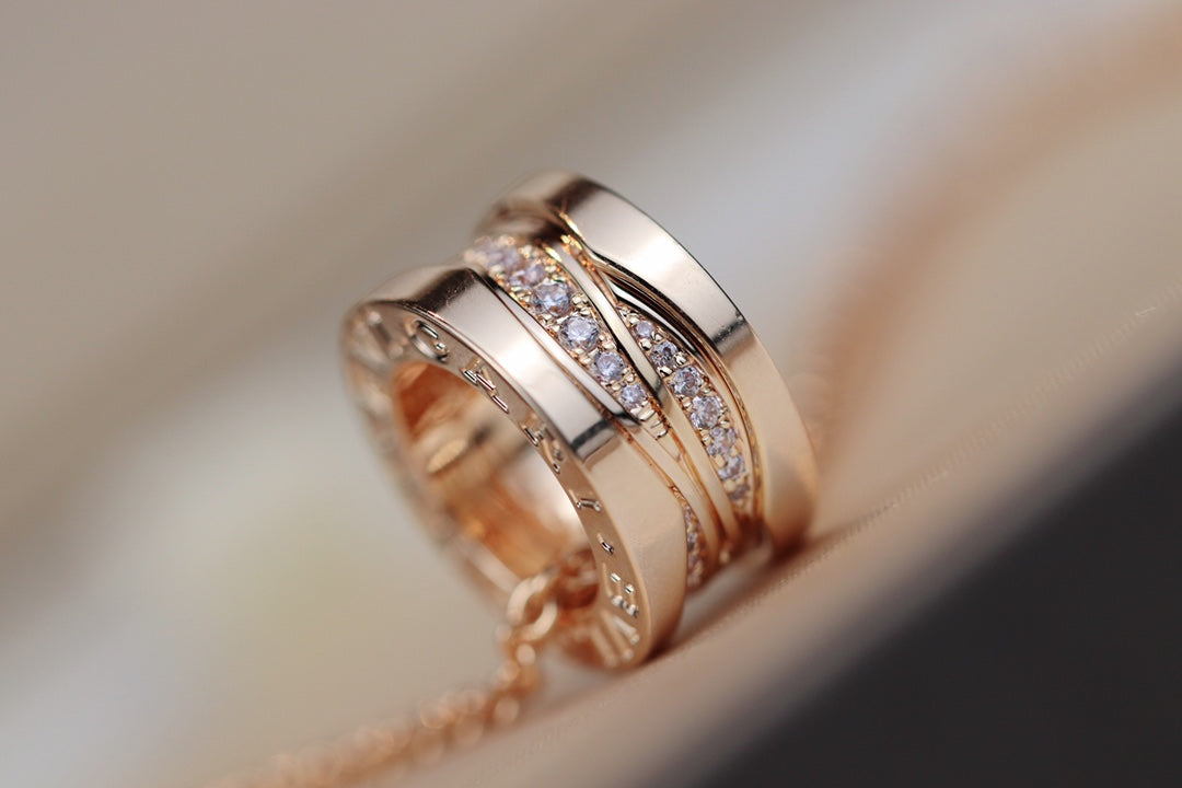 [AuraEcho Jewelry]ZERO 1 PINK GOLD DIAMOND NECKLACE