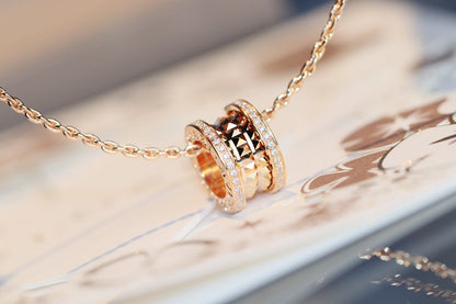 [AuraEcho Jewelry]ZERO 1 ROCK PEDANT PINK GOLD NECKLACE
