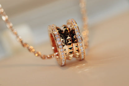 [AuraEcho Jewelry]ZERO 1 ROCK PEDANT PINK GOLD NECKLACE
