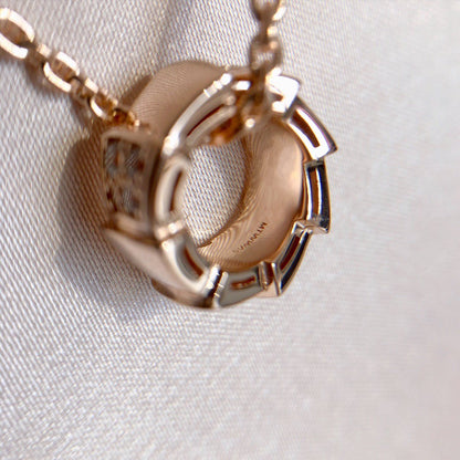 [AuraEcho Jewelry]SERPENTI PEDANT DIAMOND PINK GOLD NECKLACE