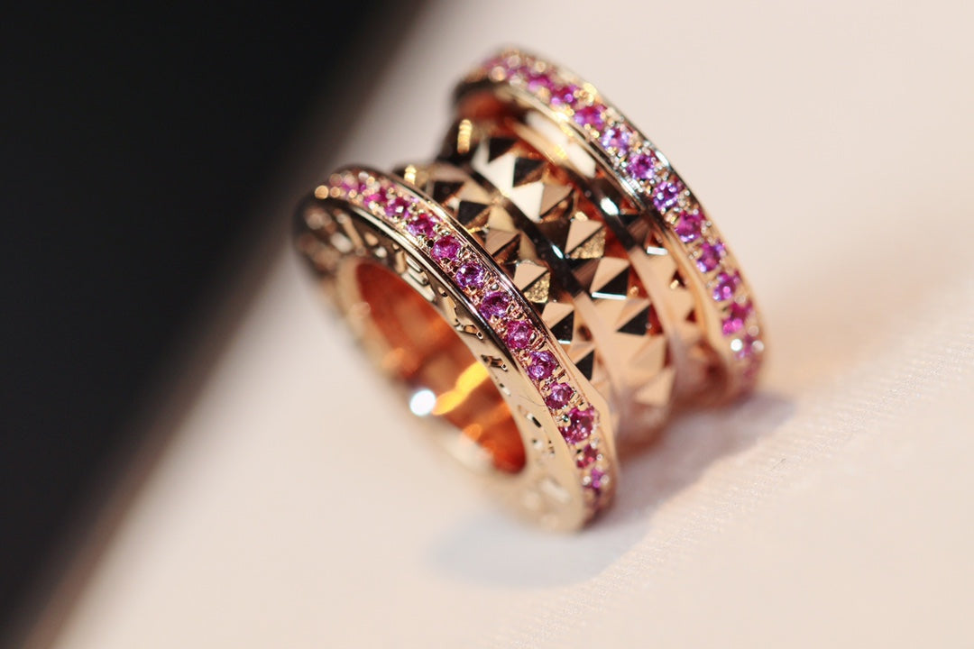 [AuraEcho Jewelry]ZERO 1 ROCK PINK GOLD PINK DIAMOND NECKLACE