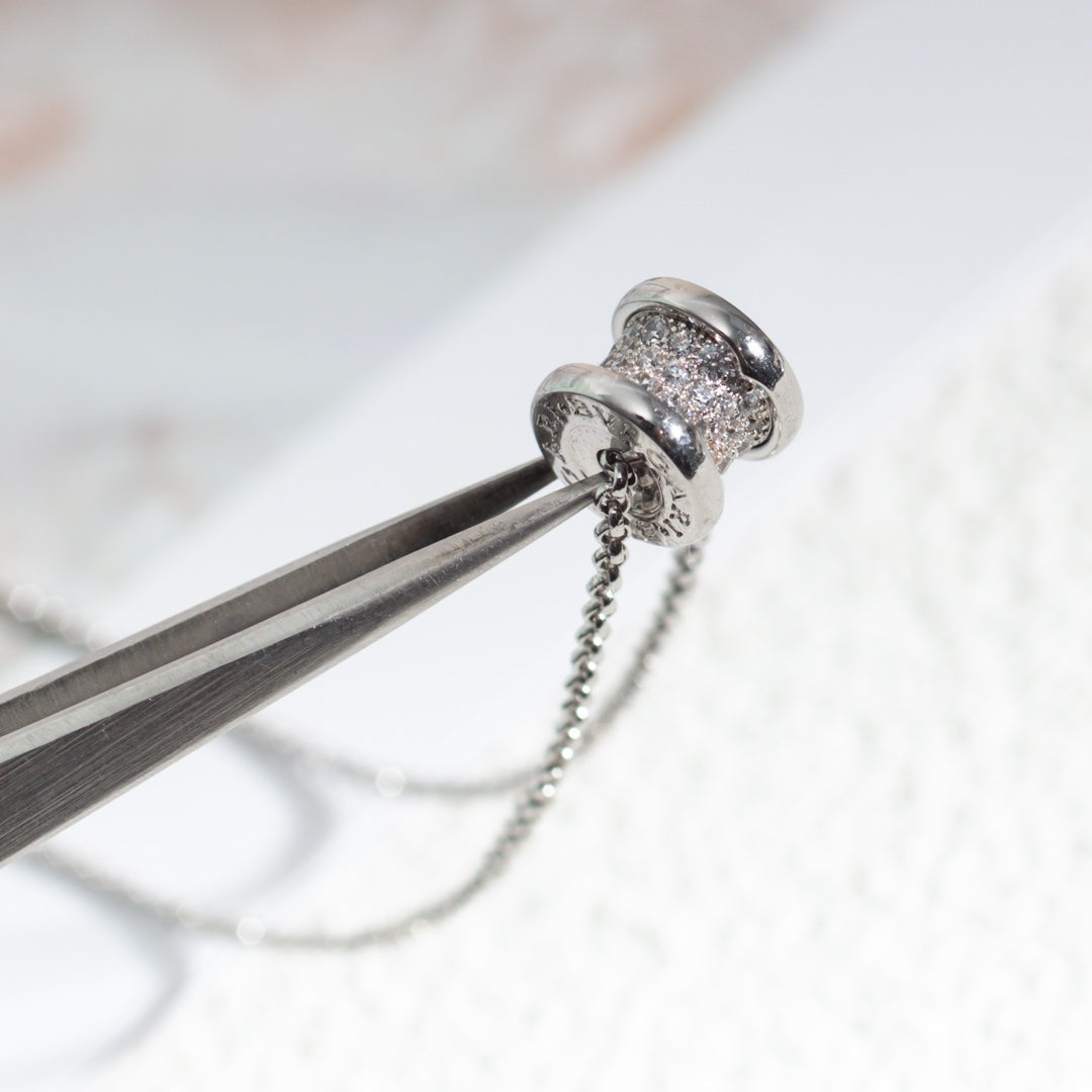 [AuraEcho Jewelry]ZERO 1 SILVER DIAMOND NECKLACE
