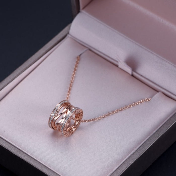 [AuraEcho Jewelry]ZERO 1 PINK GOLD DIAMOND OPEN NECKLACE