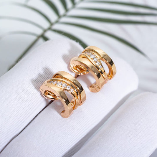 [AuraEcho Jewelry]ZERO 1 PINK GOLD DIAMONDS EARRINGS