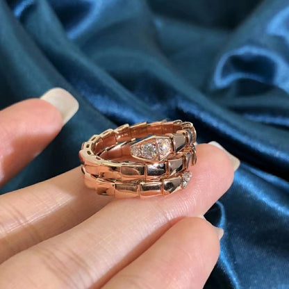 [AuraEcho Jewelry]SERPENTS DOUBLE ROW DIAMOND RING