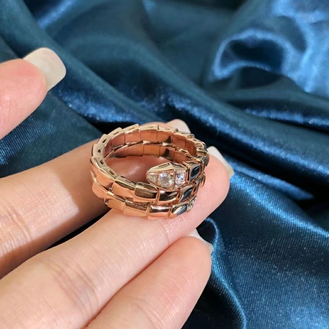 [AuraEcho Jewelry]SERPENTS DOUBLE ROW DIAMOND RING